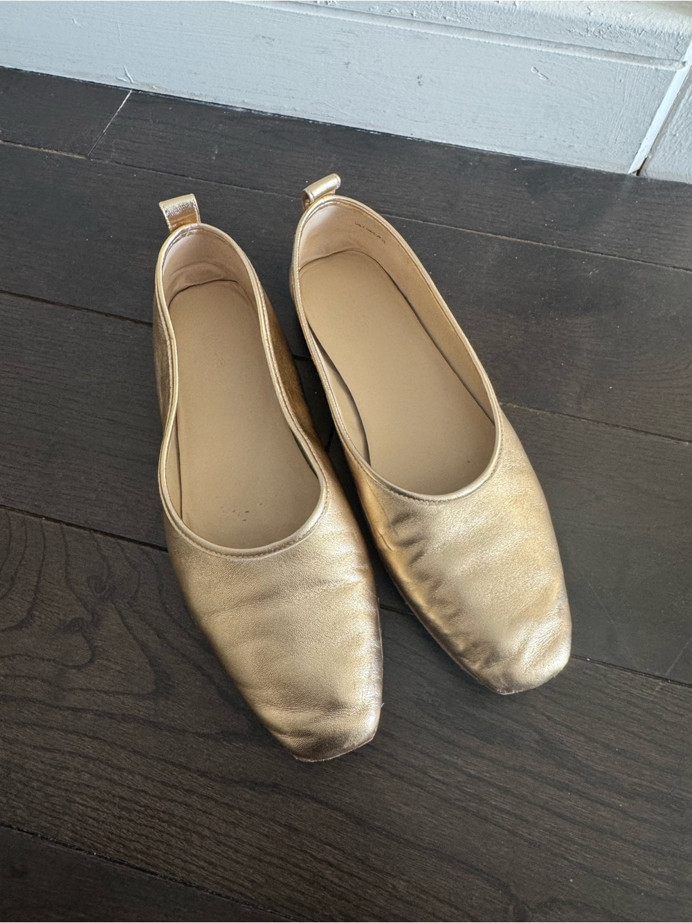 Vince Vivian Metallic Gold Ballet Flats